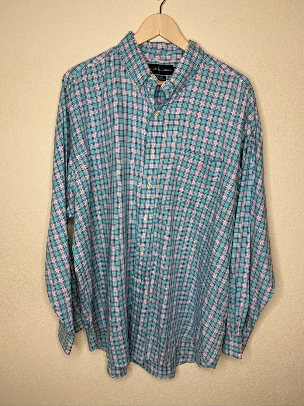 Ralph Lauren Blake Turquoise & Pink Plaid Button-Down Shirt
